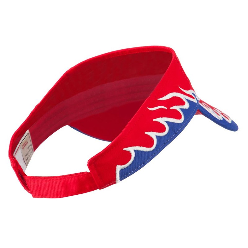 Cotton Twill Flame Visor - Red Royal White OSFM
