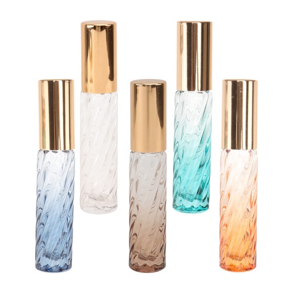 HEALLILY 5pcs 4ml Roll on Bottles Clear Glass Empty Bottles with Roller Ball for Essential Oils Perfume Aromatherapy