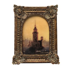 BILXIM 4x6 Vintage Picture Frame, Antique Bronze Gold Ornate Arched Photo Frame for Wall Hanging or Tabletop Display, Retro Gothic Home Decor, Photo Gallery Art