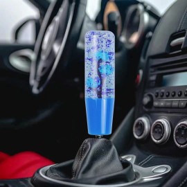 Unbranded 15CM JDM Clear Glitter Real Rose Flower All Blue Manual Gear Stick Shift Knob