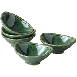 Ale-net Small Bowl, Set of 5, W 3.7 x D 3.3 x H 1.6 inches (9.5 x 8.5 x 4 cm), Oribe Tamabuchi, Small Bowl, Set of 5, Pottery, Mino Ware, Made in Japan