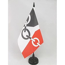 AZ FLAG Black country Table Flag 5'' x 8'' - Black country Desk Flag 21 x 14 cm - Black plastic stick and base