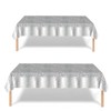 2P Silver Party Plastic Table Cloth,137x274cm Shiny Glitter Silver Tablecloths