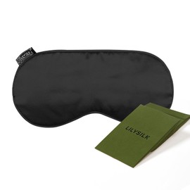 LILYSILK Silk Sleep Mask 100% Pure Silk Blindfold Natural Silk Filled Eyecover Soft Skin-Friendly Black Sleeping Eye Mask with Adjustable Strap for Women and Men