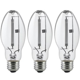 3 Pack LU35/MED 35W High Pressure Sodium Light Bulb ED17 Medium Base Clear Bulb (E26 Base) ANSI Code S76 2250 Lumens 2100K 16000 Hours