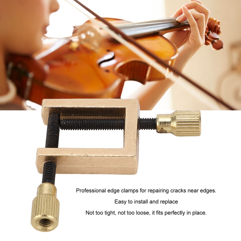Violin Crack Clamp Double Screw Brass Square Clip Violin Fixing
