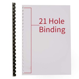 RAYSON Plastic Binding Combs, 21 Rings 55-Sheet (80gsm 20lb) Binding Capacity, 10mm Black A4 Comb Binder Spines, Pack of 100