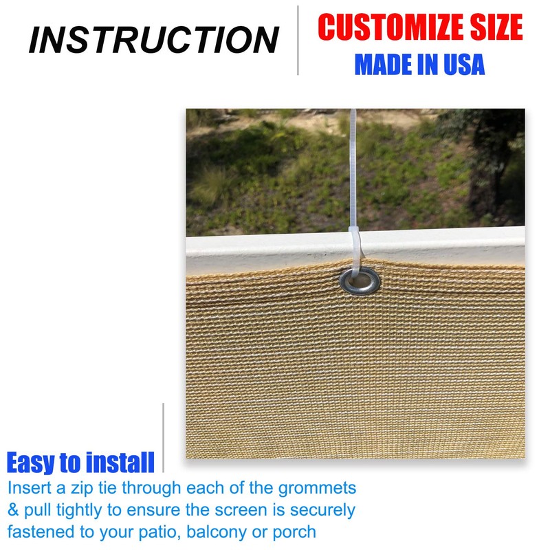 Eden's Decor 35-inches Height Privacy Screen Mesh Windscreen for Backyard