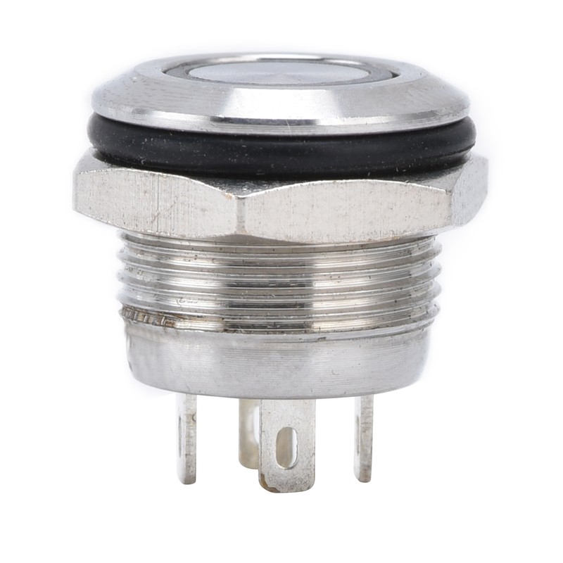 5Pcs Button Switch Stainless Steel Flat Top Button with LED