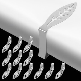 Nogeqi Pack of 12 stainless steel tablecloth clips, adjustable table clips, tablecloth clips, tablecloth clips, 7.7 x 4.7 cm for thick tables, garden table, restaurant, family dining table, outdoor