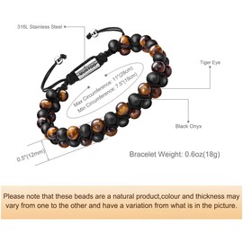 murtoo Bead Chakra Bracelets for Men and Women, Double-layered Healing Yoga Crystals Beaded Bracelet, Natural Stone Mens Bracelet for Meditation, Relax Anxiety
