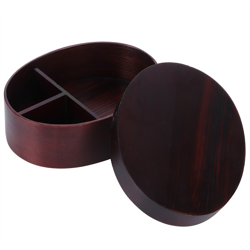 17.5x13.5cm Lunch Box Wooden Bento Box Portable Food Container for