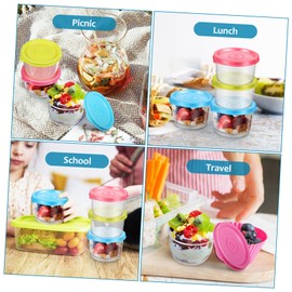 BIUDECO 6Pcs Snack Pots with Lids Food Storage Containers Reusable Portable Organizers for Fridge Pantry Picnic Vibrant Color Condiment Containers