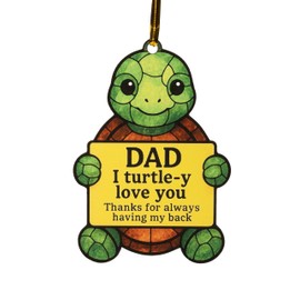 Nelxi Turtle Ornament for Dad – I Turtle-y Love You – Mica Sea Turtle Gift from Son or Daughter – Positive Dad Decor, Funny Father’s Day Keepsake