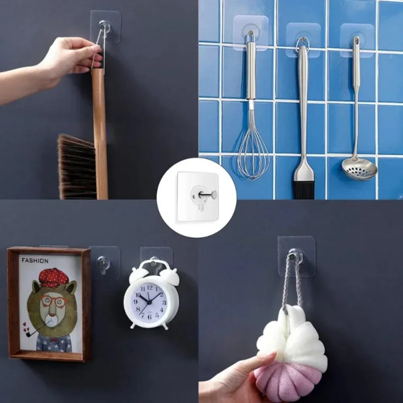 Ganchos Adhesivos Fuertes De Pared Para Colgar Fotos, Cuadro Plateado