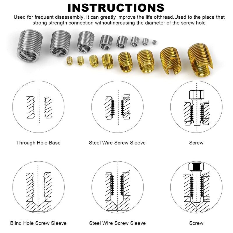 Self-Tapping Thread Inserts Thread Repair Kit, Thread Repair Kit Repair