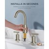 FORIOUS Brushed Nickel Bathroom Faucet 3 Hole Vanity with Metal