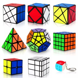 Coolzon Speed Cube Set, Puzzle Cube,9 Pack Magic Cubes Pyraminx Pyramid + 2x2 + 3x3 +...