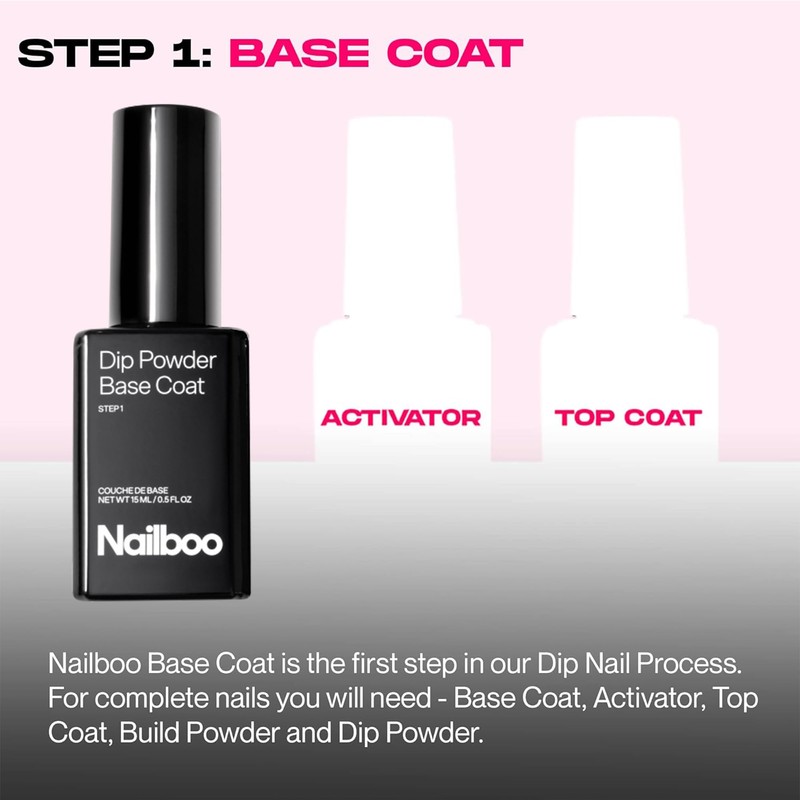 Nailboo Dip Powder Essential Liquid, Base Coat for Nail Dip