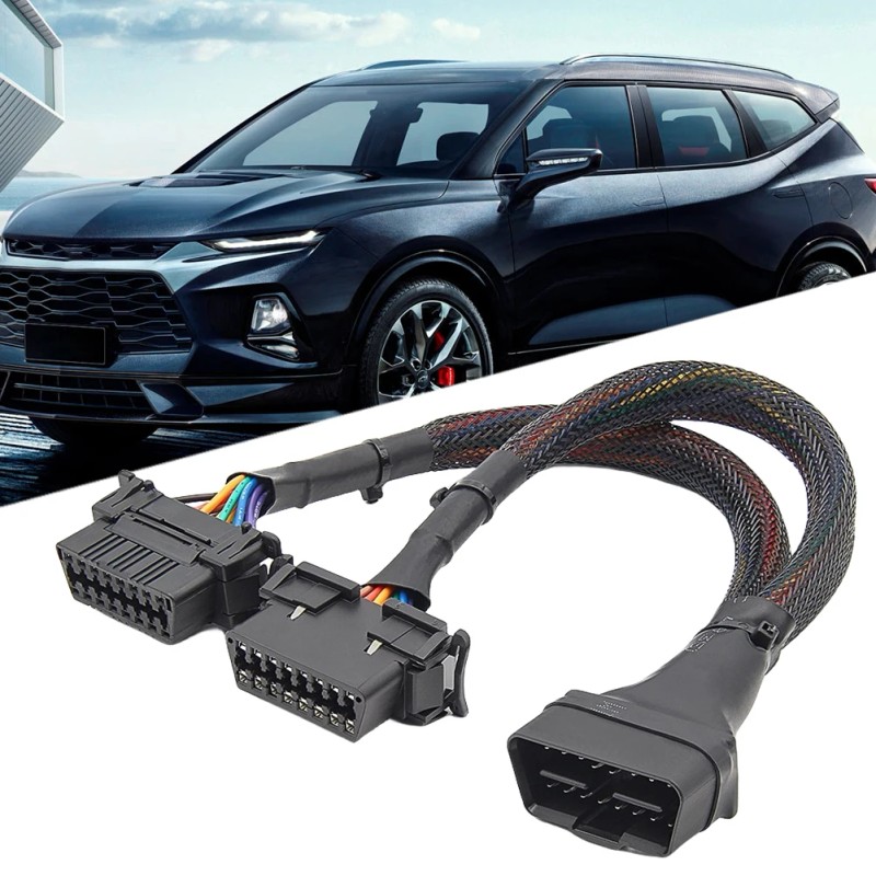 OBD2 Splitter Extension Cable for Car Diagnostics – 16-Pin Male
