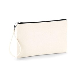 Westford Mill W520 Canvas Wristlet Pouch, Natural / black