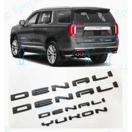 GMC 4pcs GMC 2021-2023 Yukon Yukon XL Gloss Black Door Rear DENALI YUKON Emblems