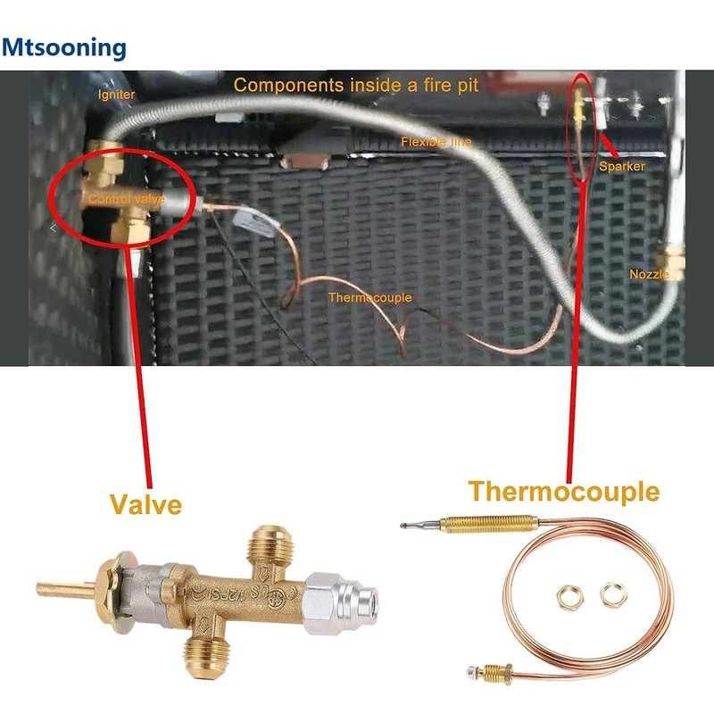 Mtsooning Low Pressure LPG Propane Gas Fireplace Fire Pit Flame