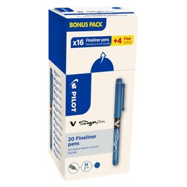 PILOT V Sign Pen - Blue (Pack of 16)