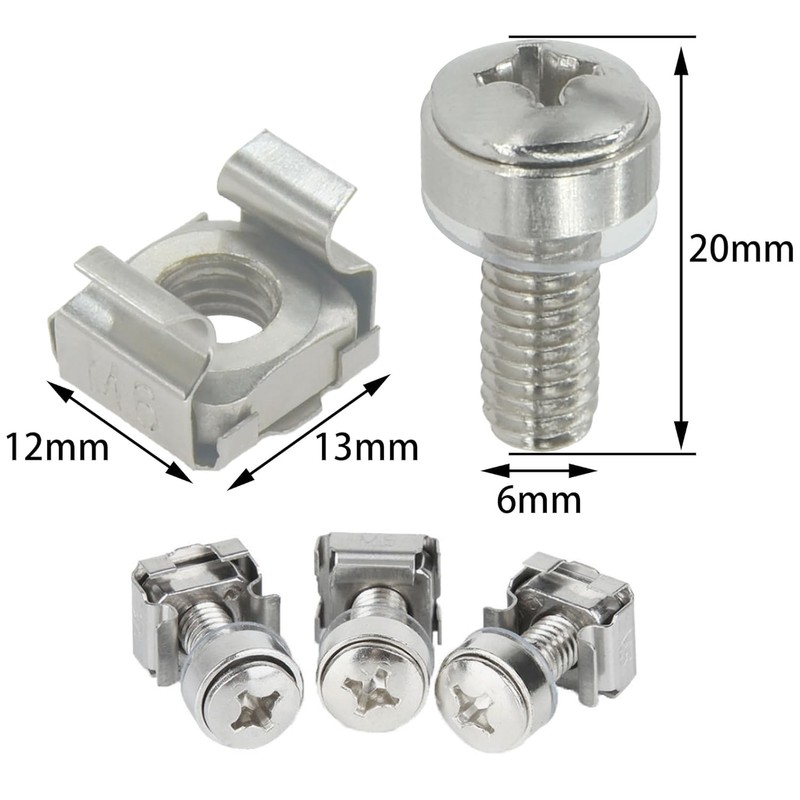M6 Mount Cage Nuts screws,Rack Mounting Bolts for Server Cabinet