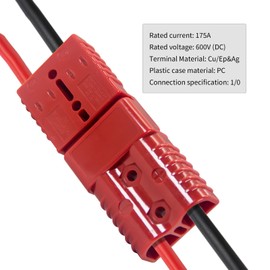W LAIWO 175A Battery Quick Connect/Disconnect Connector, 2-Pack 12V Wire Harness Plug Kit, 1/0 Gauge Battery Power Cable Terminals with Plastic (Silicone) Cover for Car Forklift Motor Winch Trailer