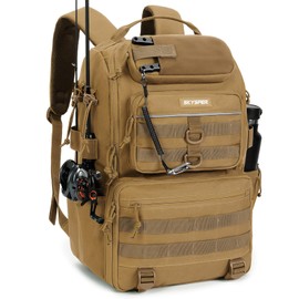 SKYSPER Fishing Tackle Backpack 40L Fishing Bag for Storage Fishing Gear and Equipment, Camping, Hiking