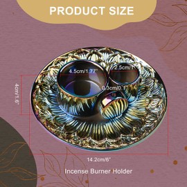 GRAMSTORMAX 4 in 1 Incense Holder, Ceramic Incense Stick and Palo Santo Holder,Sage Holder for Burning- 5.5" Ceramic Ash Catcher Tray for Meditation and Yoga Room (Colourful)