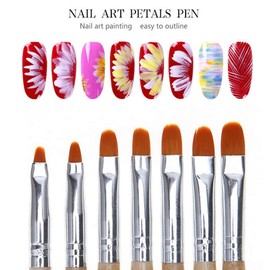 Mwoot 14 PCS Nail Painting Brush, Acrylic Nail Art Brush Set Nylon Hair Brush Pen Tool for Nail Art Design Painting Salon and DIY Purple