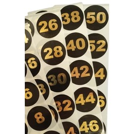 Vinyl Adhesive Numbers, 3.5 cm, 1-60, Black and Gold, Waterproof, for Filing Cabinets and Mailboxes (GOLD GLOSSY)