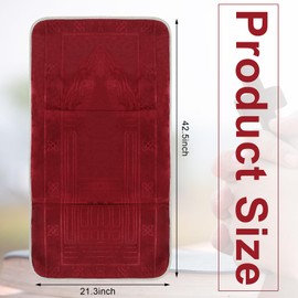Timgle Foldable Prayer Mat Prayer Rug with Backrest Folding Meditation Chair with Storage Bag Soft Meditation Rug Praying Mat Praying Carpet for Rest Men Women Prayer Ramadan Eid, Muslim Gift (Red)
