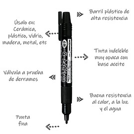Marcador Permanente Uso Industrial Pentel Punto Fino Negro/10 Piezas-MSP20-A