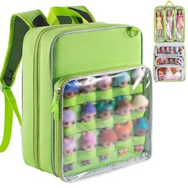 SFYBYHEART Doll Backpack - Doll Storage Organizer - Carrying Case Compatible with LOL Surprise Doll - Doll Organizer Storage Bag for LOL Dolls and Accessories with 6 Clear Window Pockets (Bag Only)