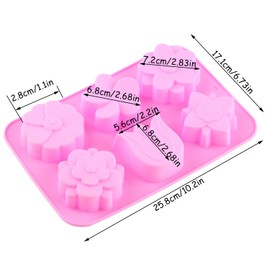 YIMINGMOLD 6 Cavity Flowers Silicone Chocolate Mold Non Stick Silicone Tulip Daisy Flower Mold for Candy Chocolate Jelly Ice Cube Soap Making Set of2