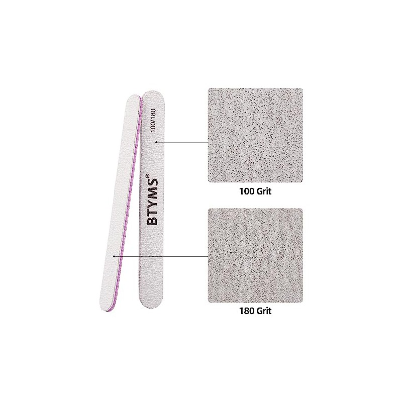 BTYMS 25 limas de uñas de grano 100/180 de doble