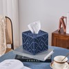 Klein Blue Woven Macrame Boho Square Tissue Box Cover, Resin