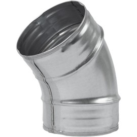 HVAC OV 45° Degree Ø4 Inch Elbow Bend Duct Connector - Galvanized Steel - Metal for Round Ventilation Pipes - Adjustable Outlet Adapter - for Home or Industrial HVAC Ventilation