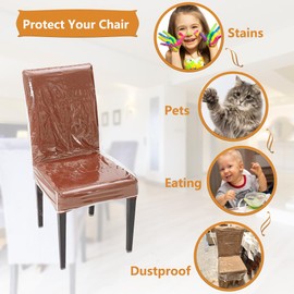 AYNINENG 2 Pack Plastic Dining Chair Protector 18 x 17 inch,Chair Covers with Backrests,Clear PVC Waterproof Seat Cover, Keep Your Dinning Chair Away from Dust/Stains/Cat Dog Hair/Scratches (Set of 2)