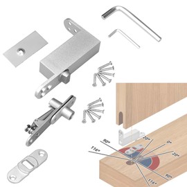 Self Closing Pivot Door Hinge, Heavy Duty Hidden Hinge for Commercial and Home Use, Opens Inward & Outward for Wooden Secret Door