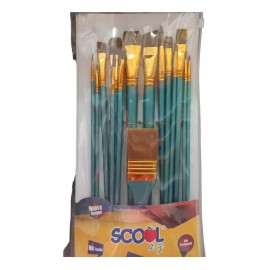 Scool Set De 15 Pinceles Scool Profesional Sintetico
