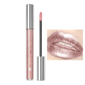 Hppsctink Flüssiger Lippenstift, 2.4g Antihaft-Lipgloss, Langanhaltende Farbe, Schimmernde Lippenstifte, Helles Rosa,Lipsticks
