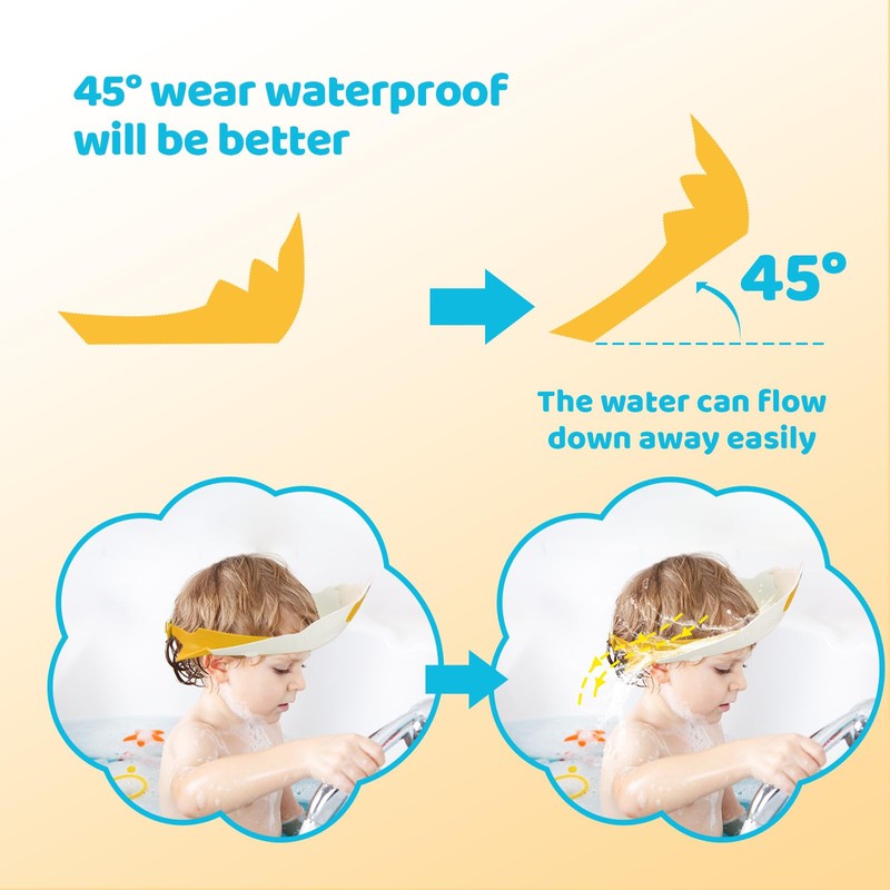 Baby Shower Cap Shield, Shower Cap for Kids, Kids Shampoo