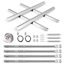 Criditpid Grill Replacement Parts for Char-Broil Performance 4 Burner 463365021 463331221 463366022, G325-0002-W1 Heat Plates, Burners, Ignitor & Temp Gauge Kit for Charbroil 463448021 463655421 Grill