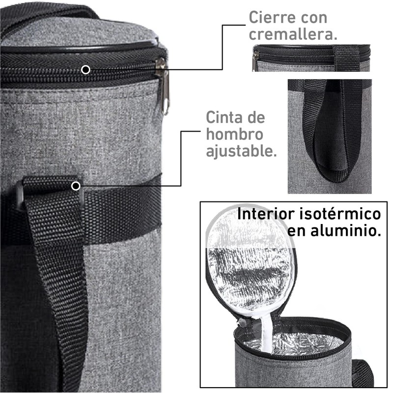 TIENDA EURASIA® Portable Fabric Cooler Bag with Insulation, Zip Closure,