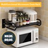 ILWorkTLs Wall Mount Microwave Oven Shelf with 6 Hooks,Wall Microwave