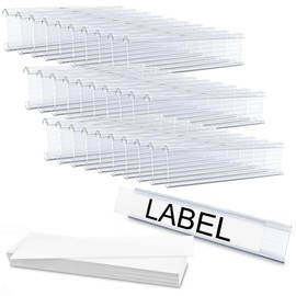 Wire Plastic Shelf Label Holders, Plastic Rack Label Clip Holder for Home, Office Compatible with Metro 1-1/4 inch Shelves, 30pcs (Label Paper Included) (6 Inch)